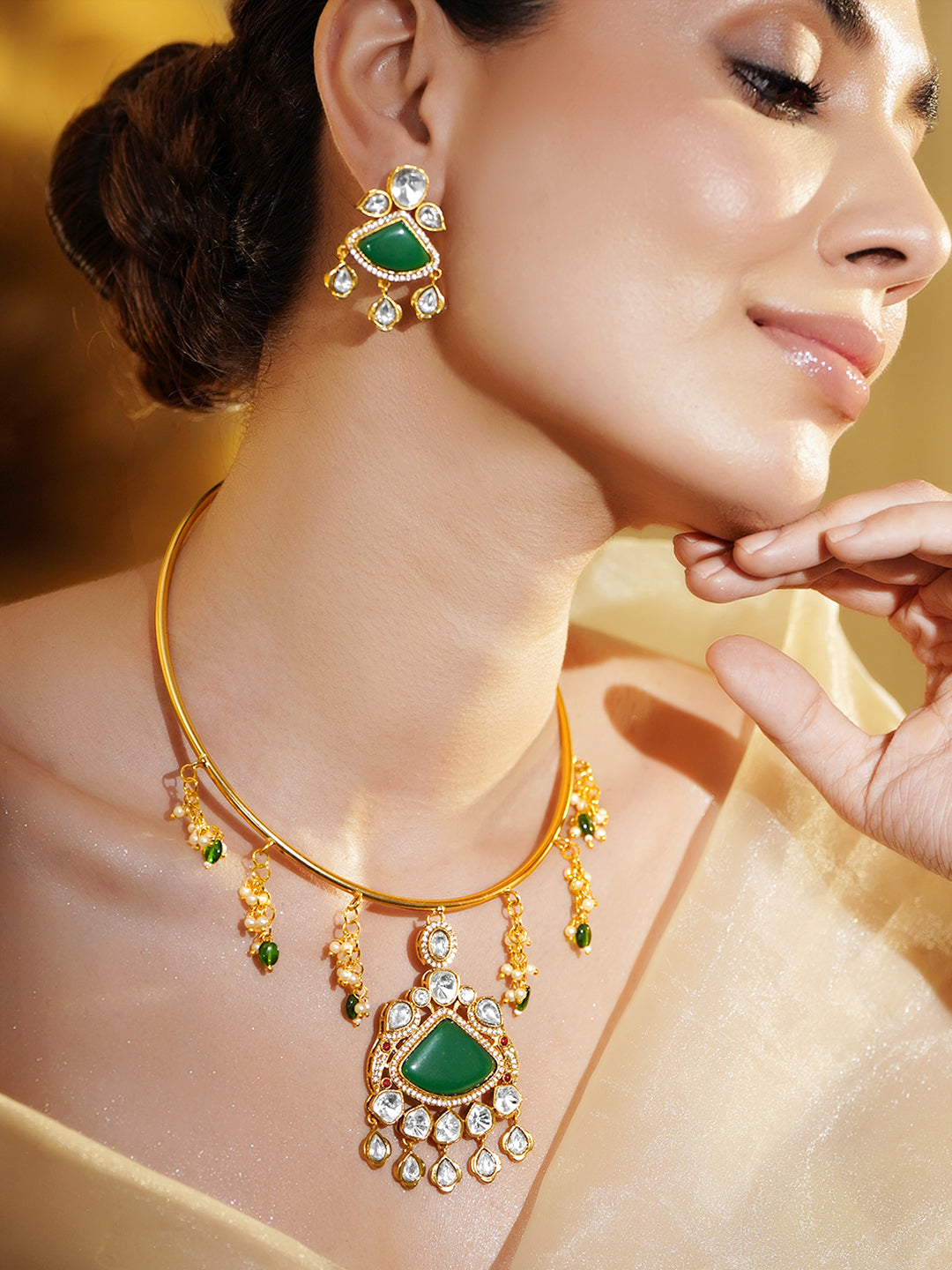 Minimal Muse Green Necklace Set フリーサイズ