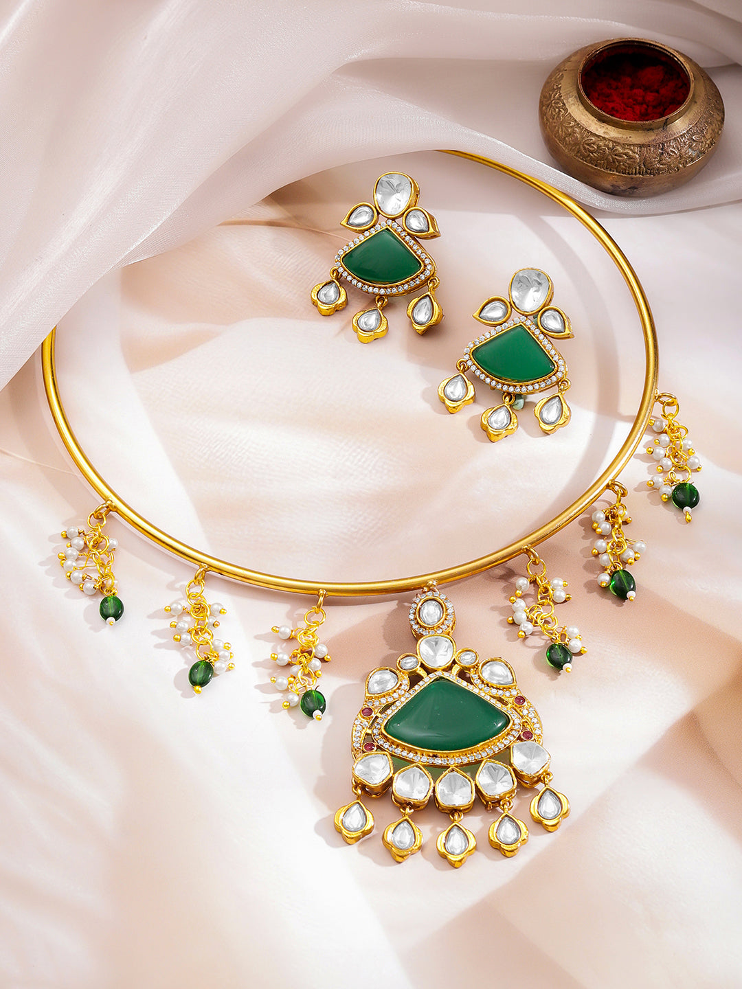 Minimal Muse Green Necklace Set フリーサイズ