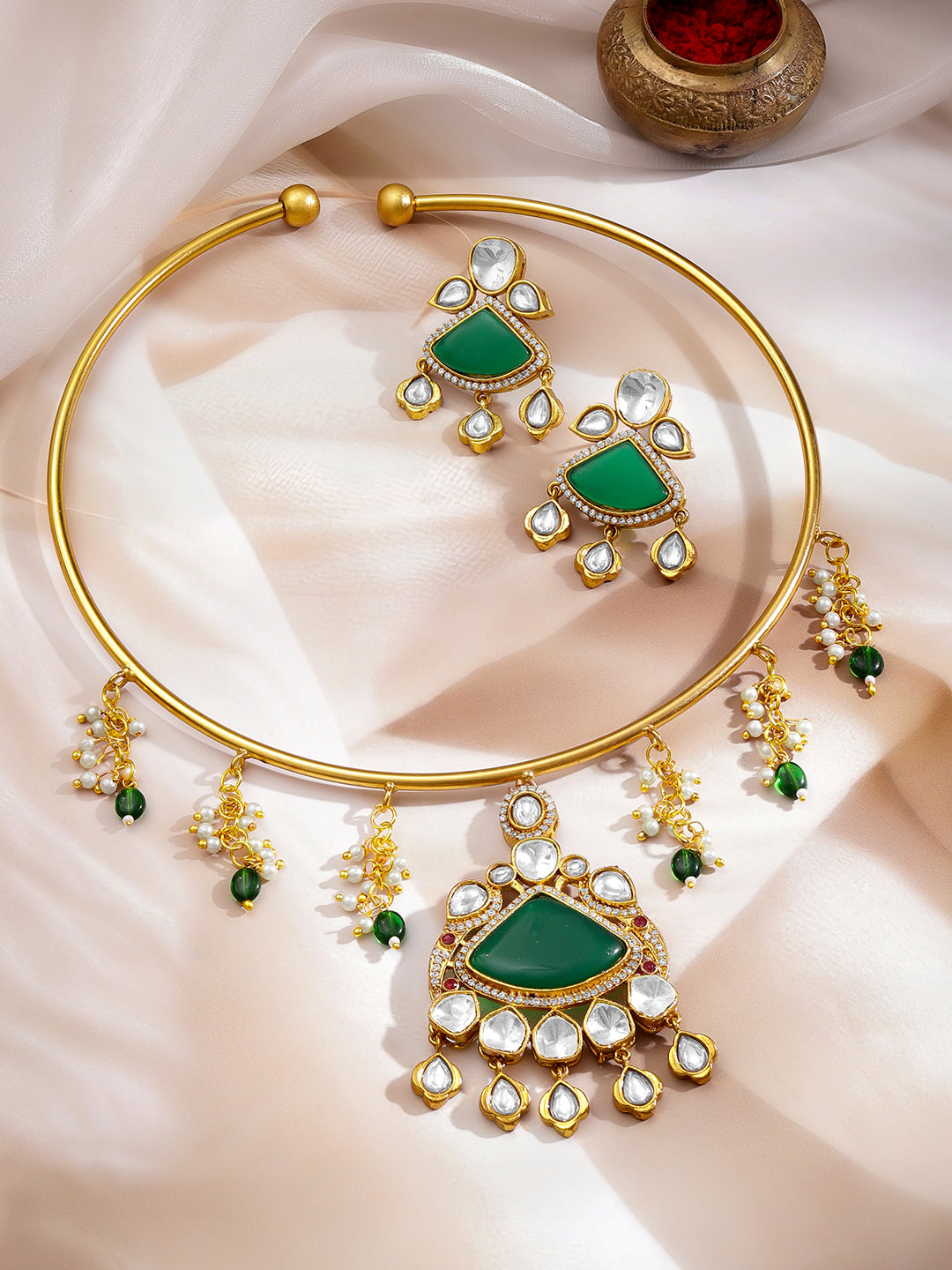 Minimal Muse Green Necklace Set フリーサイズ