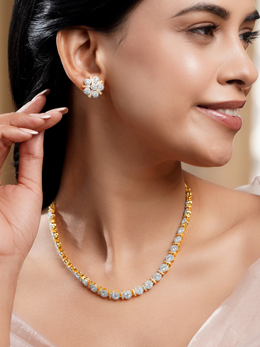 Luxe Diamond Glow Necklace Set フリーサイズ