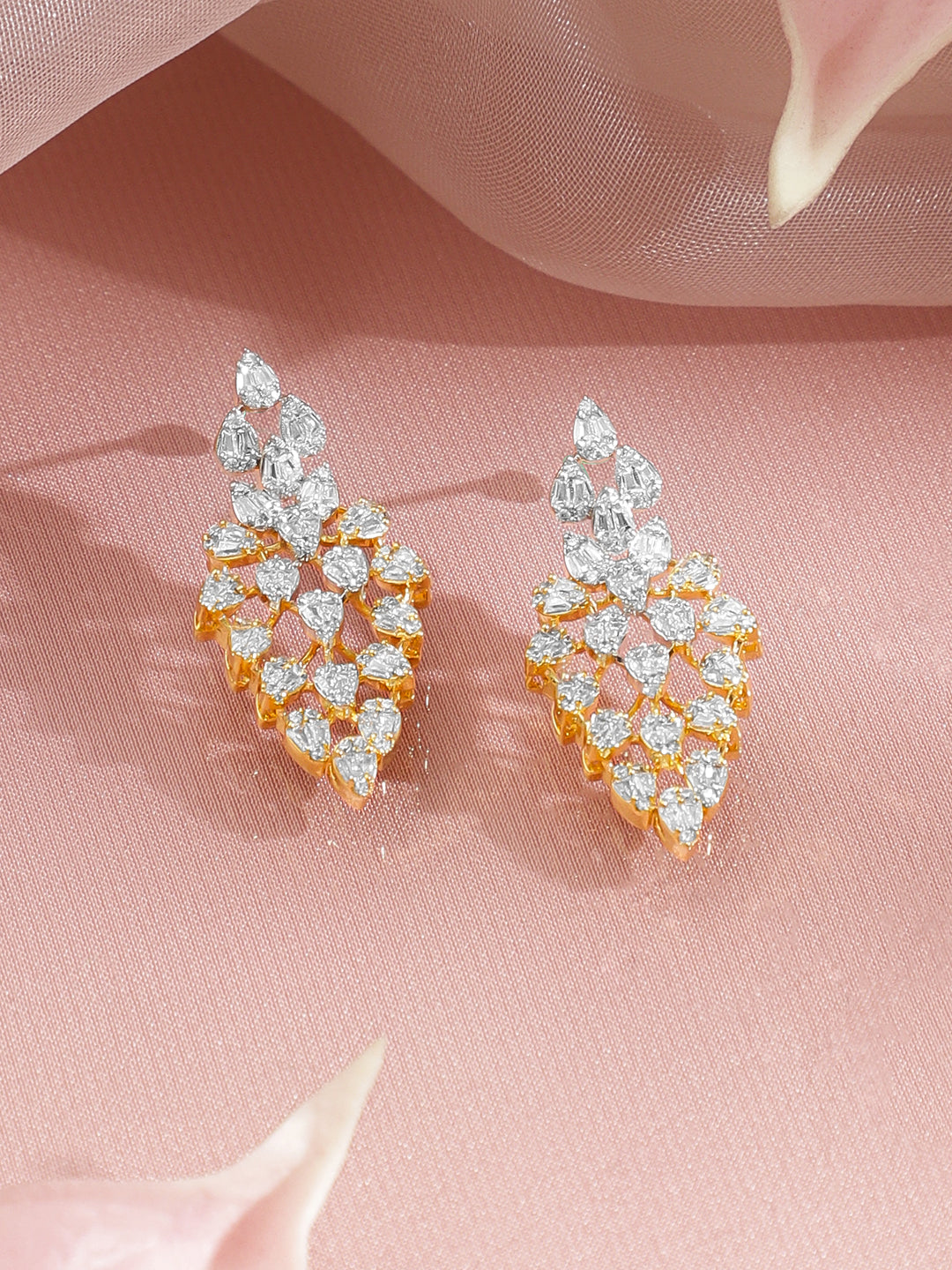 Celestial Sparkle CZ Cascade Necklace Set フリーサイズ