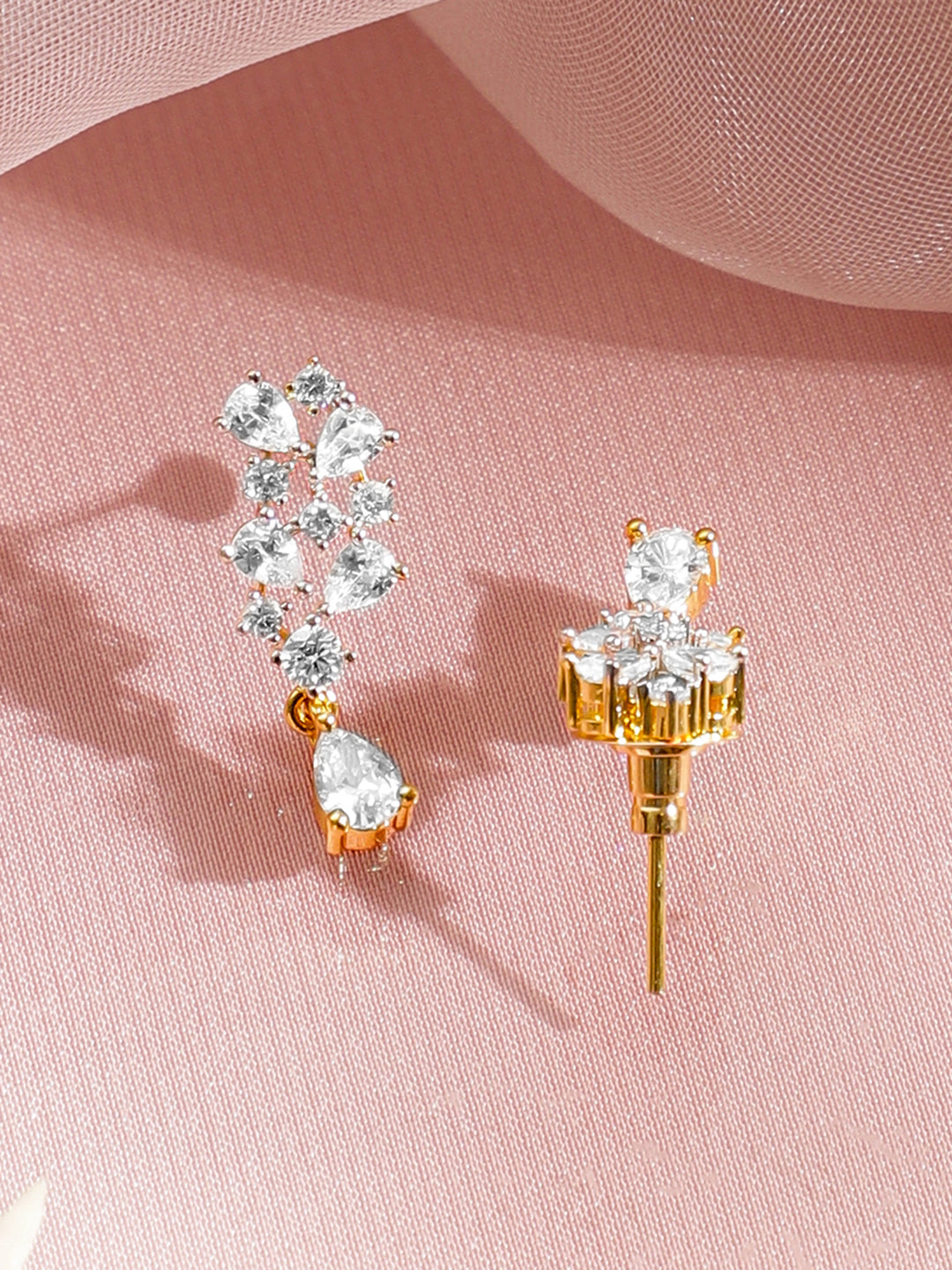 Diamond Drop Gold Statement Necklace Set フリーサイズ