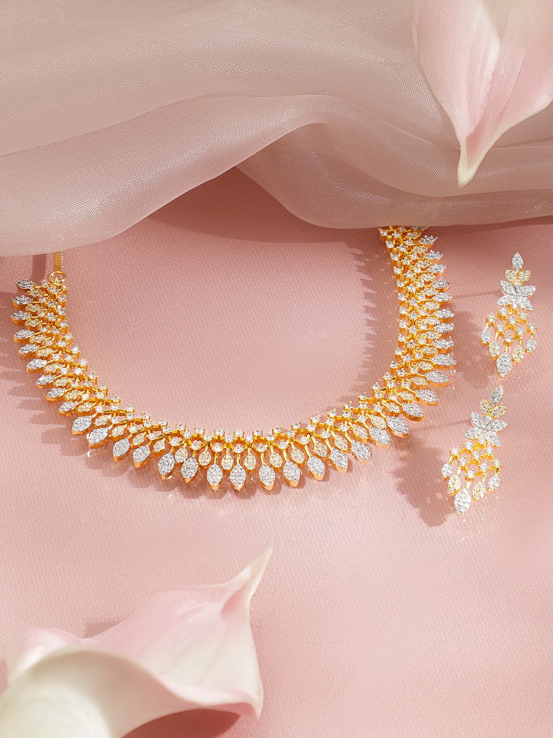 Velvet Night Marquise Diamond Drop Necklace Set フリーサイズ