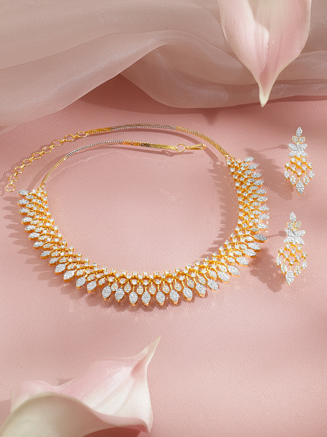 Velvet Night Marquise Diamond Drop Necklace Set フリーサイズ