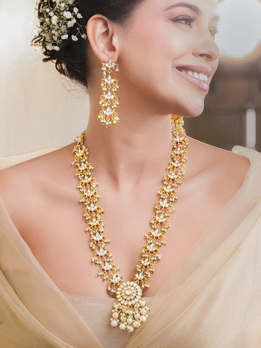 Royal Kundan Necklace Set フリーサイズ