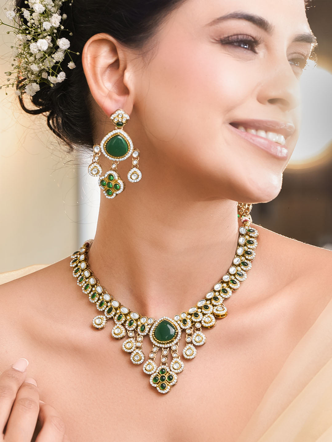 Queen’s Green Flame Necklace Set フリーサイズ