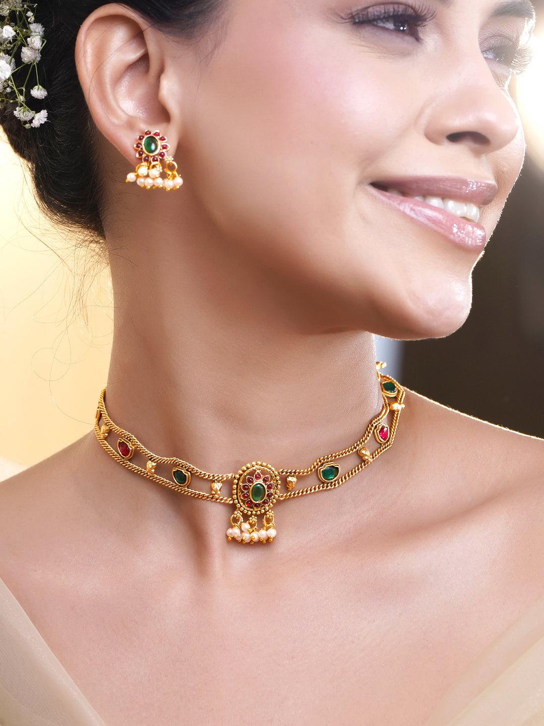 Golden Ritual Red Green Necklace Set フリーサイズ
