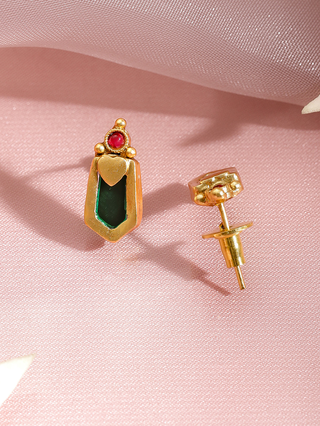 Minimal Greens-Pink Golden Necklace Set フリーサイズ