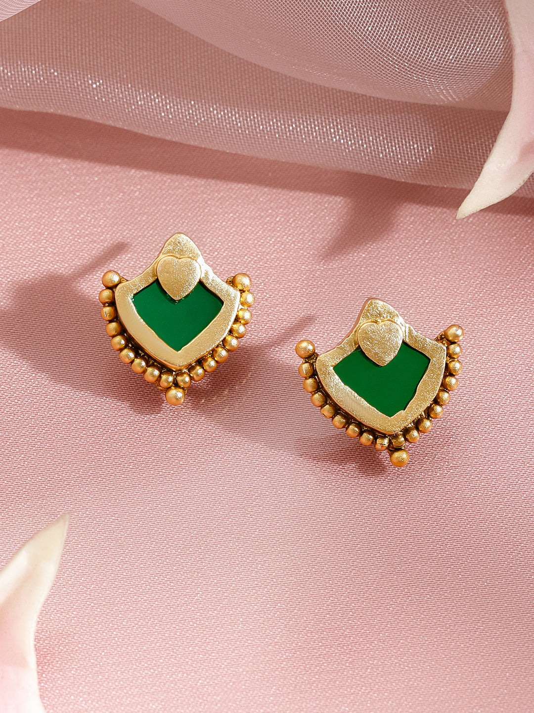 Shringar Glow Green Pink Necklace Set フリーサイズ