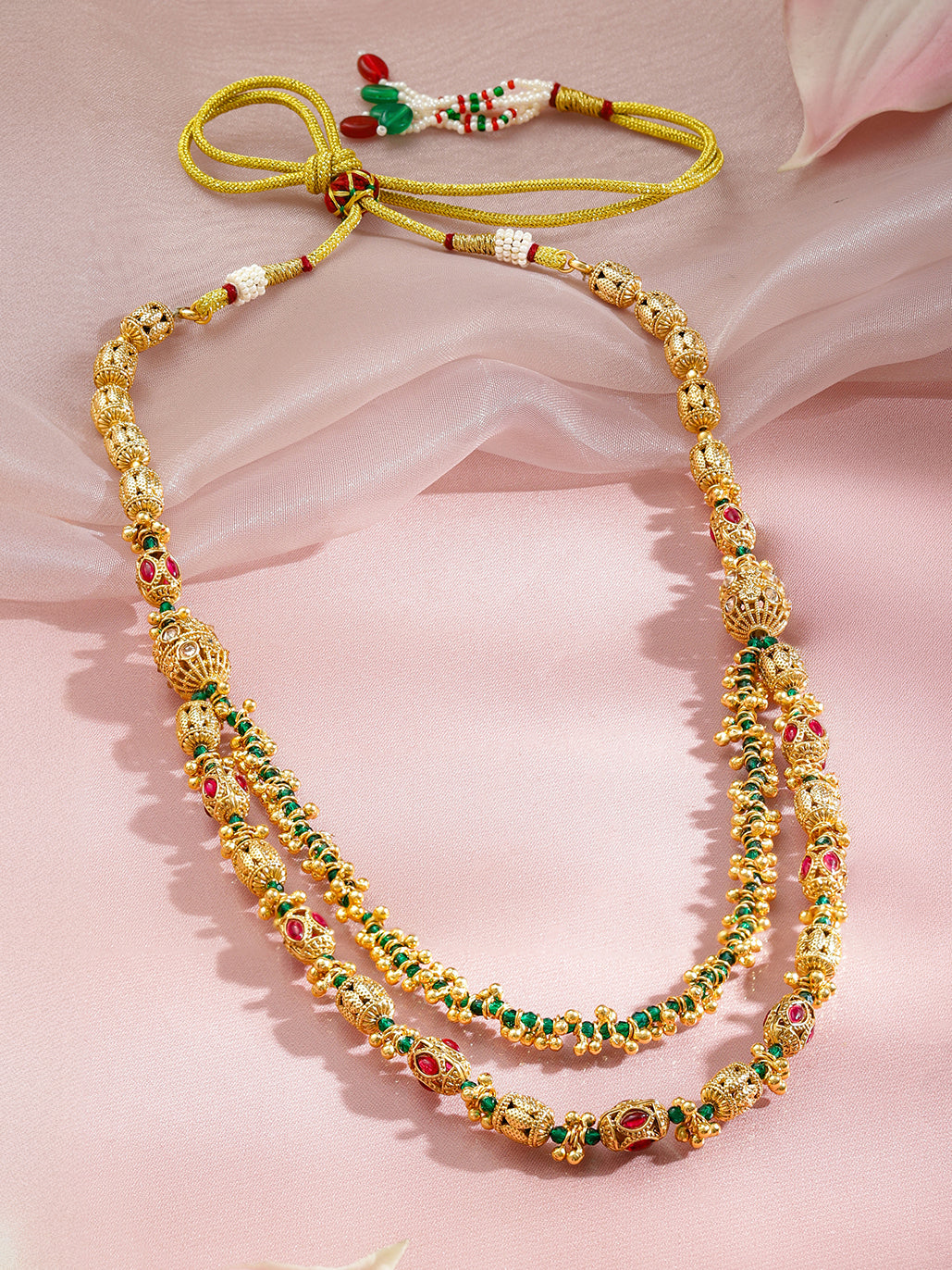 Ethnic Harmony Golden Necklace Set フリーサイズ