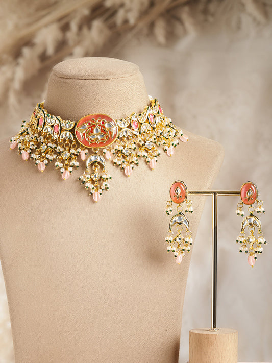 Wedding Glow Pachi Kundan Choker Set フリーサイズ
