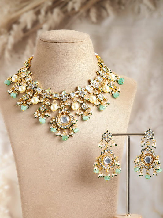Timeless Pachi Kundan Statement Necklace Set フリーサイズ