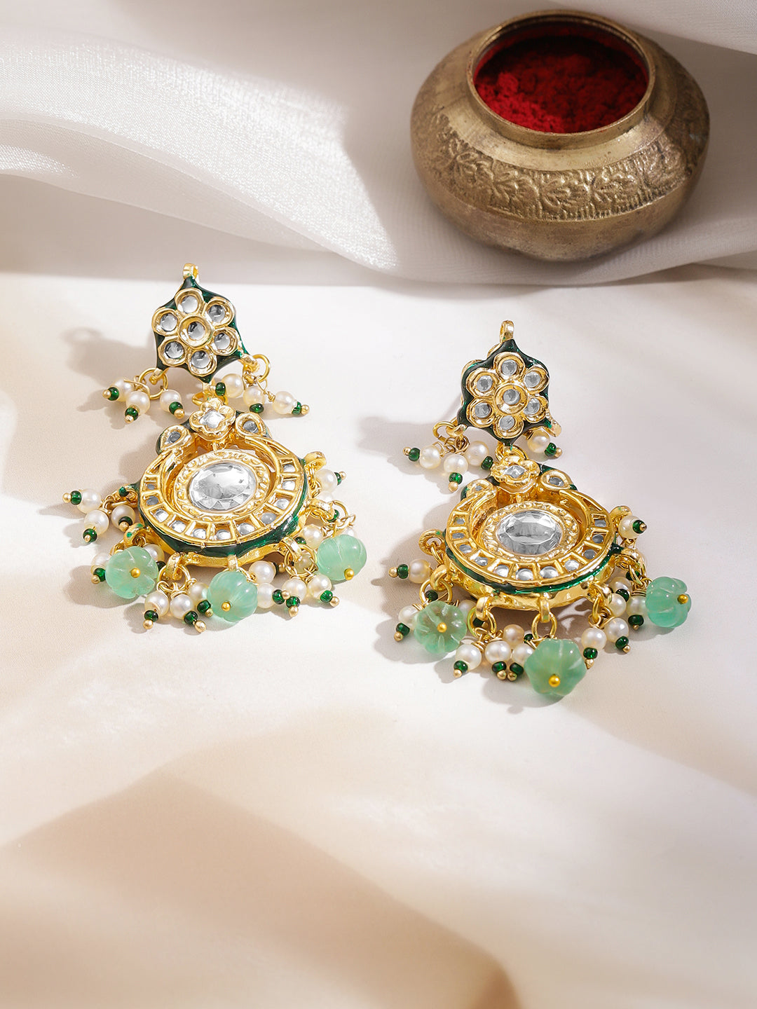 Timeless Pachi Kundan Statement Necklace Set フリーサイズ