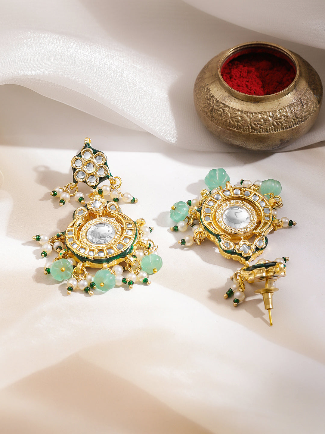 Timeless Pachi Kundan Statement Necklace Set フリーサイズ