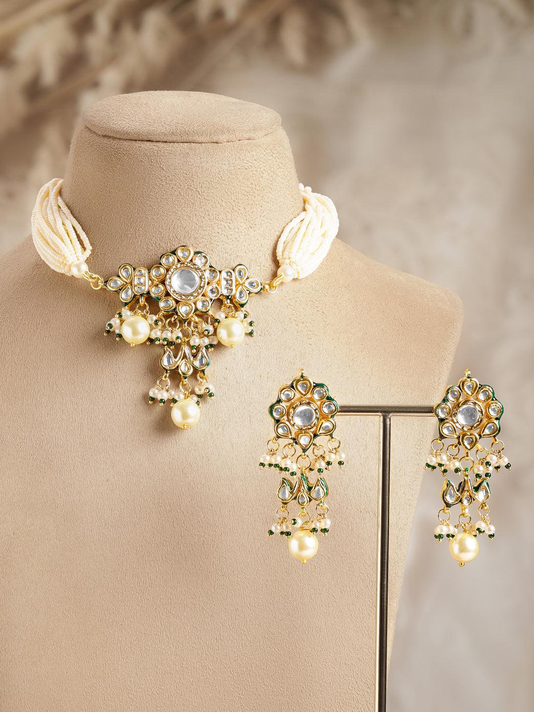 Festive Radiance Kundan Pearl Choker Set フリーサイズ
