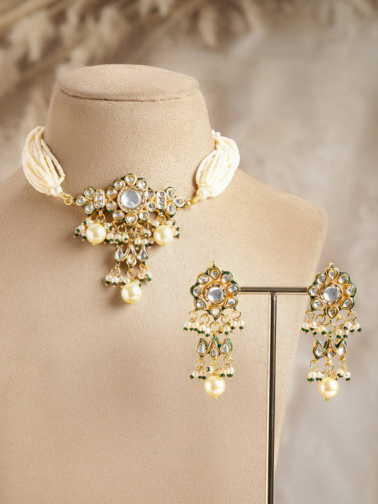 Festive Radiance Kundan Pearl Choker Set フリーサイズ