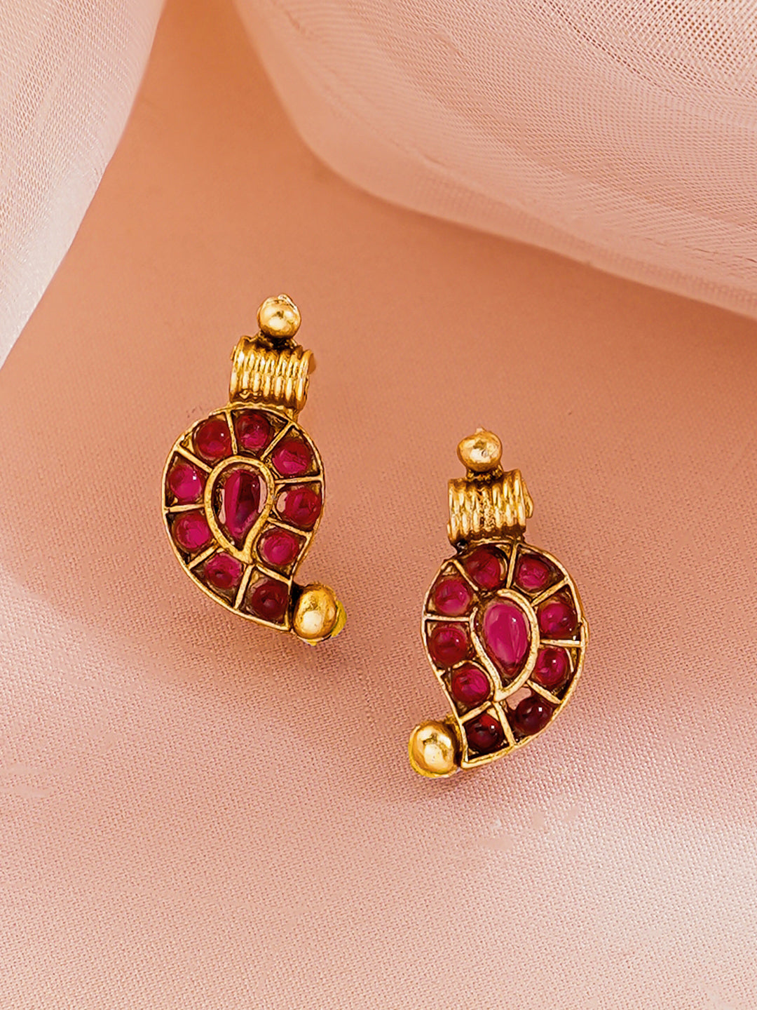 Ruby Glow Traditional Necklace Set フリーサイズ