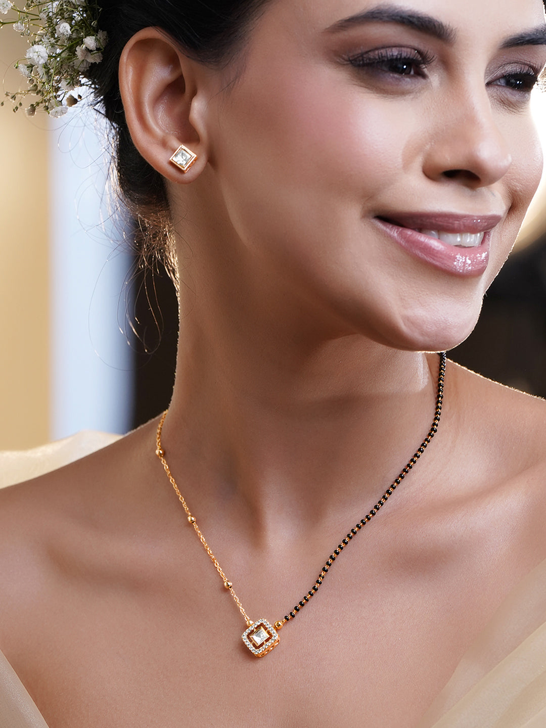 Modern Elegance American Diamond Mangalsutra Set フリーサイズ
