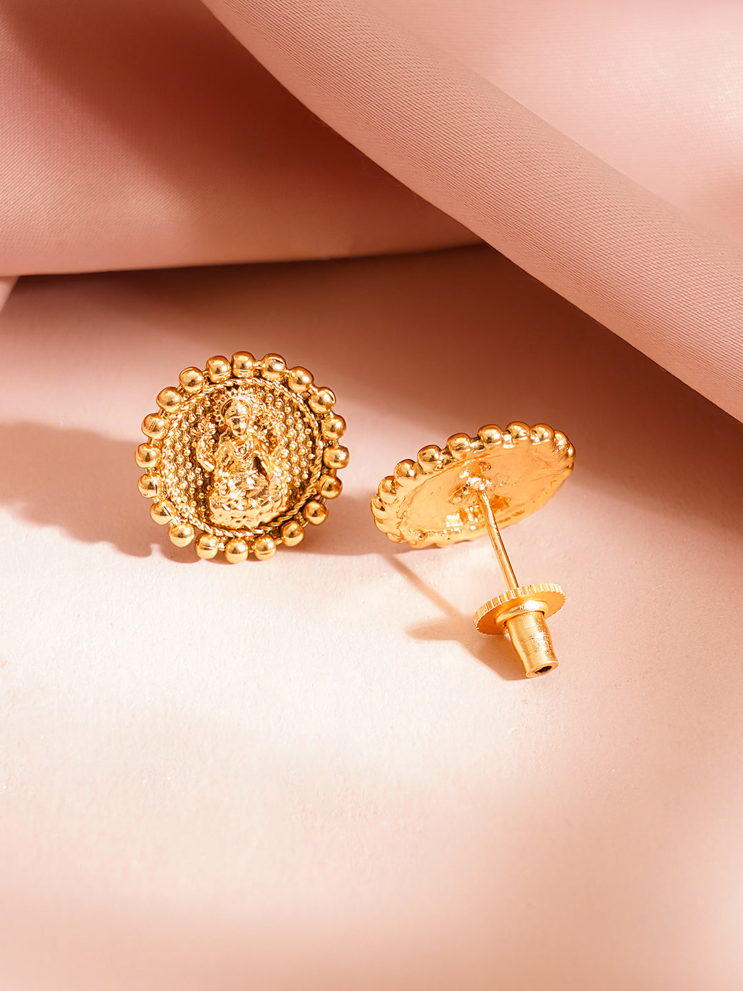 Gold Plated Brass Gold Temple Coin Necklace Set フリーサイズ