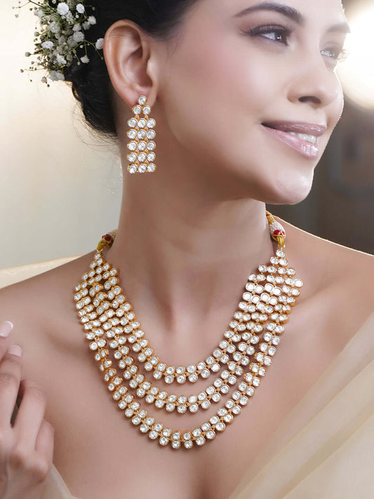 Timeless Wedding Multi Layer Kundan Necklace Set フリーサイズ