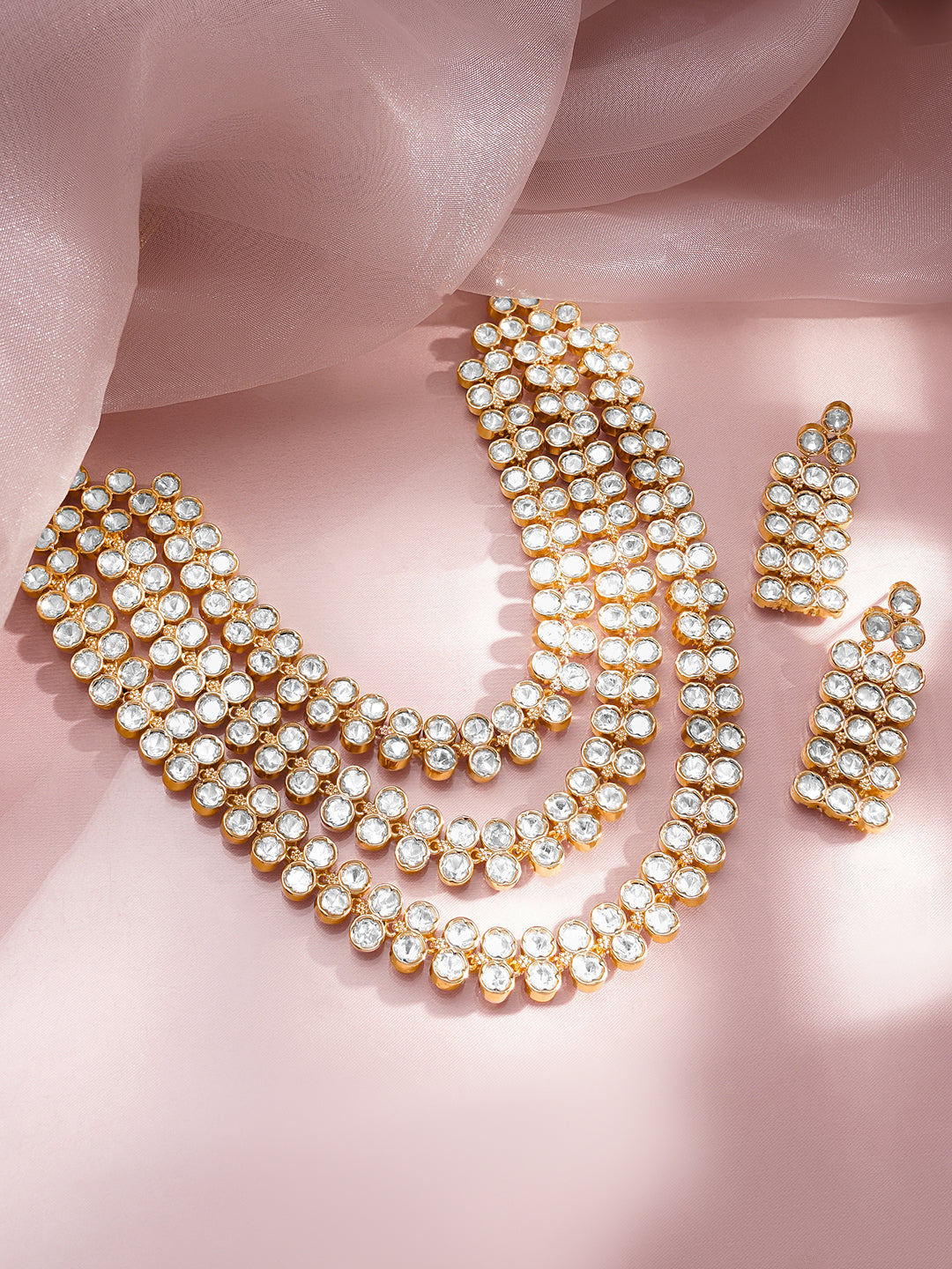 Timeless Wedding Multi Layer Kundan Necklace Set フリーサイズ