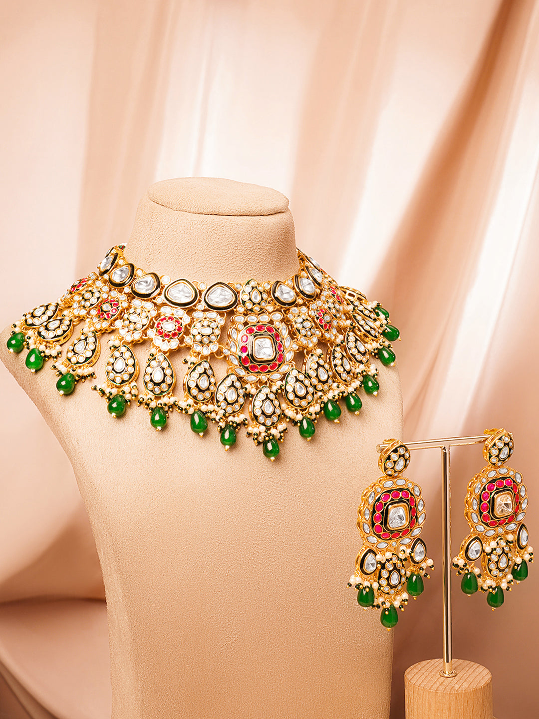 Majestic Bridal Kundan Statement Jewellery Set フリーサイズ