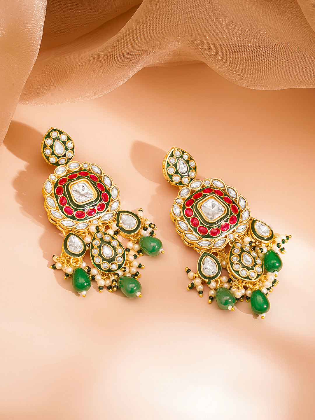 Majestic Bridal Kundan Statement Jewellery Set フリーサイズ