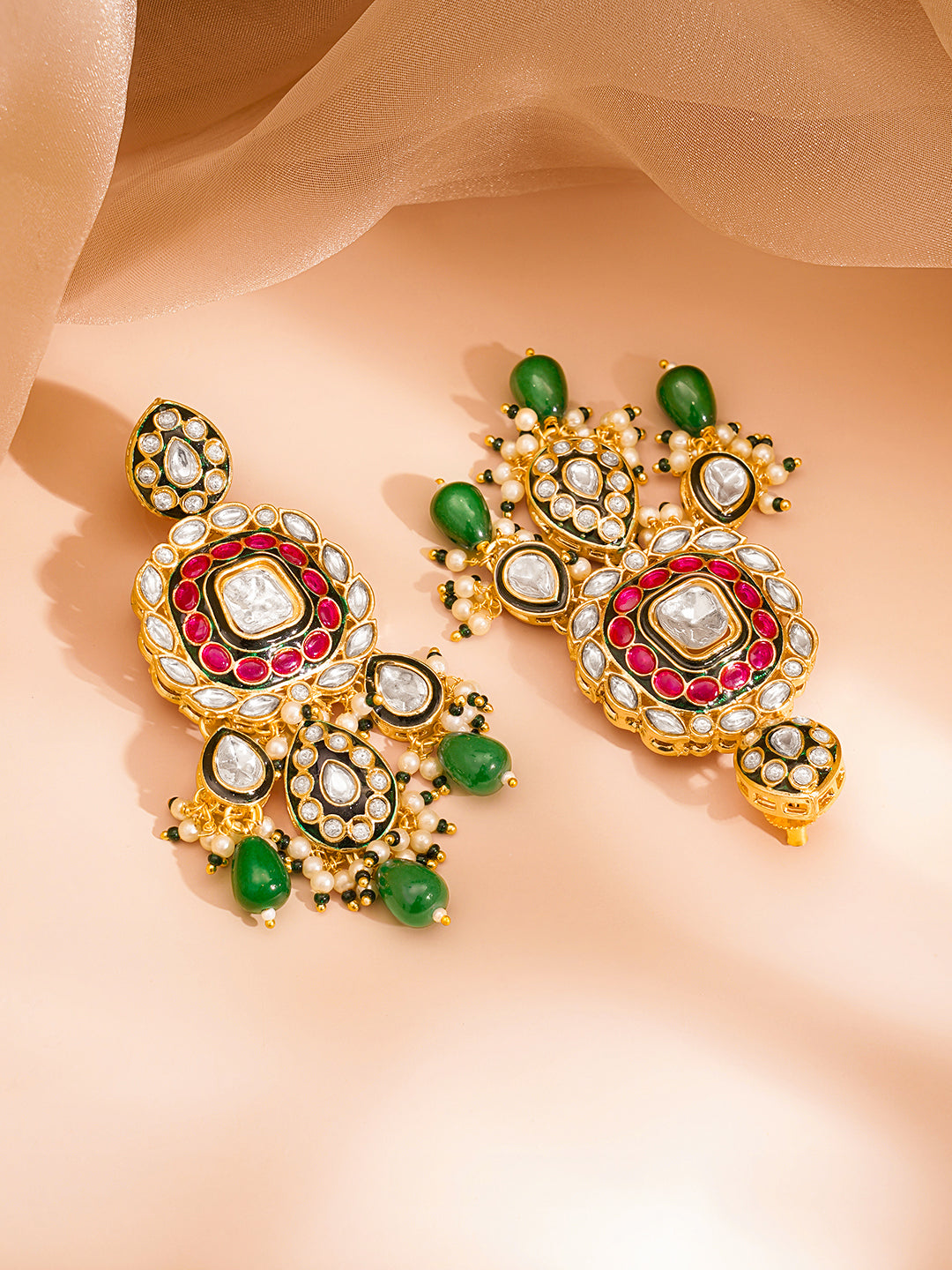 Majestic Bridal Kundan Statement Jewellery Set フリーサイズ