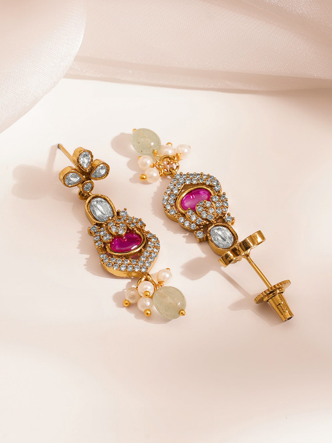 Kundan Multicolor Drop Necklace Set フリーサイズ