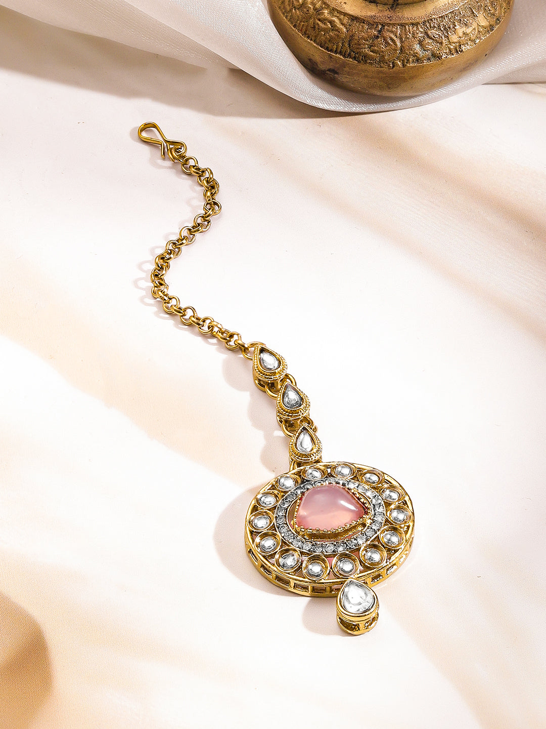 Luxury Pastel Kundan Bridal Necklace Set フリーサイズ