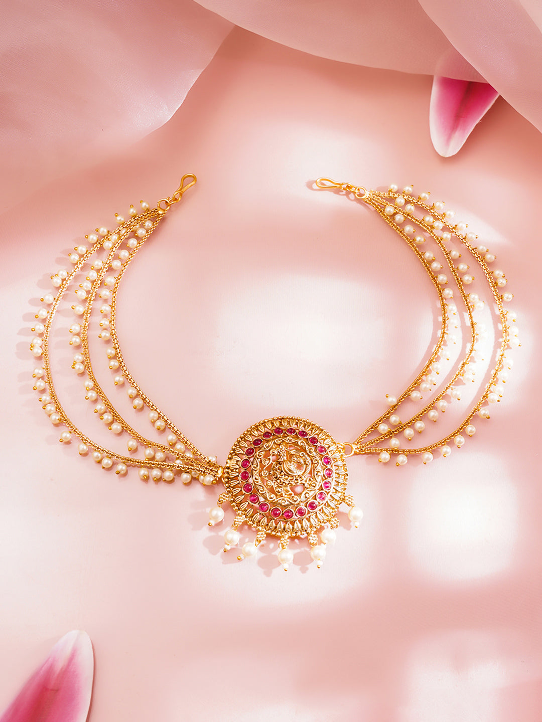 Temple Pearl Chain Hair Accessory フリーサイズ