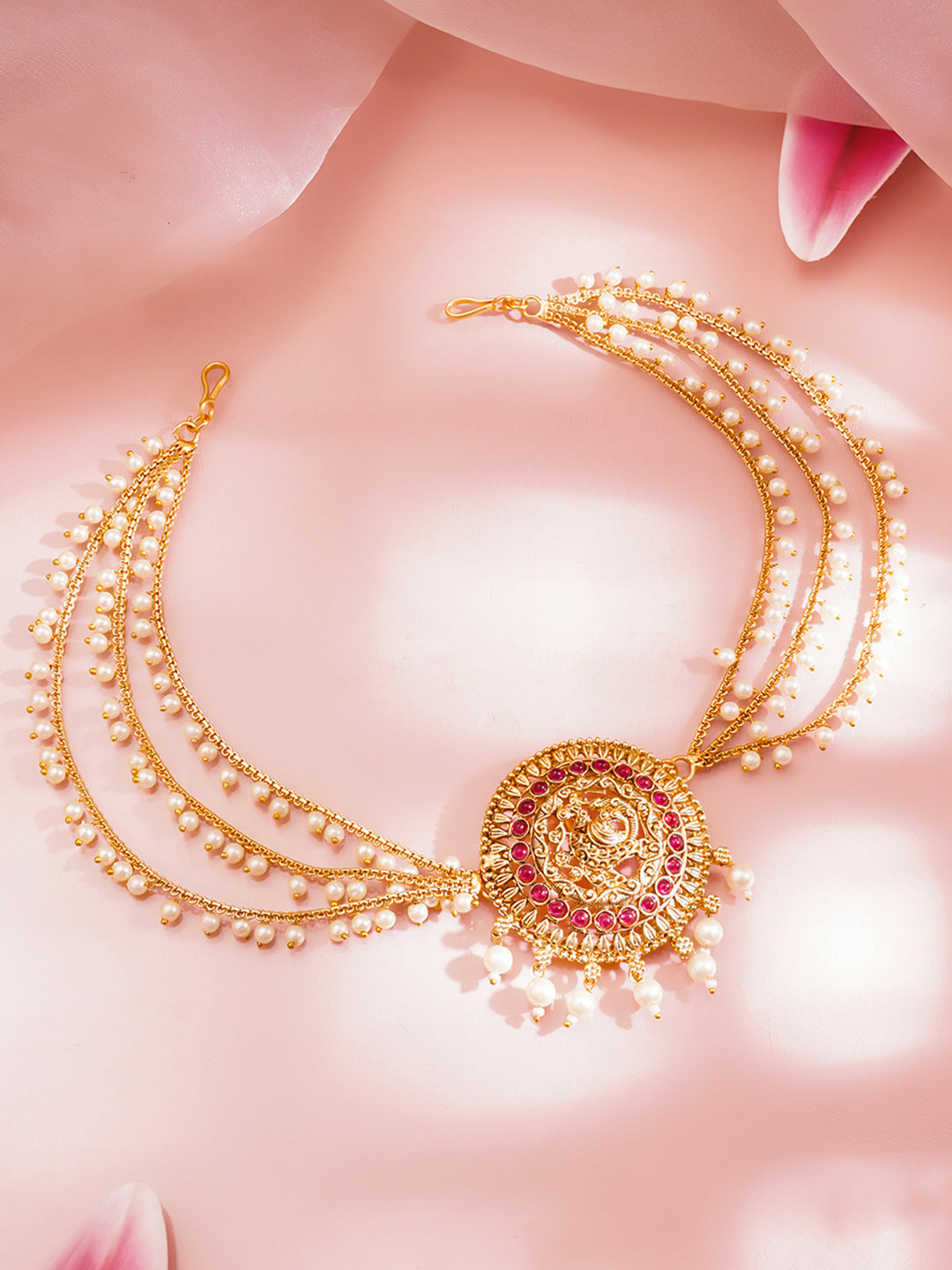 Temple Pearl Chain Hair Accessory フリーサイズ