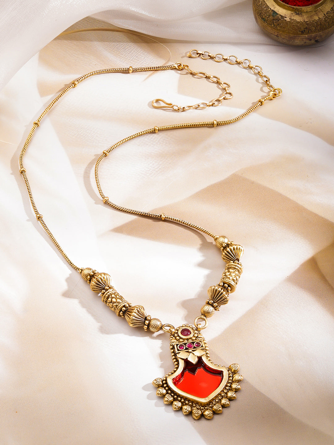 Bohemian Glow Antique Bead Necklace フリーサイズ