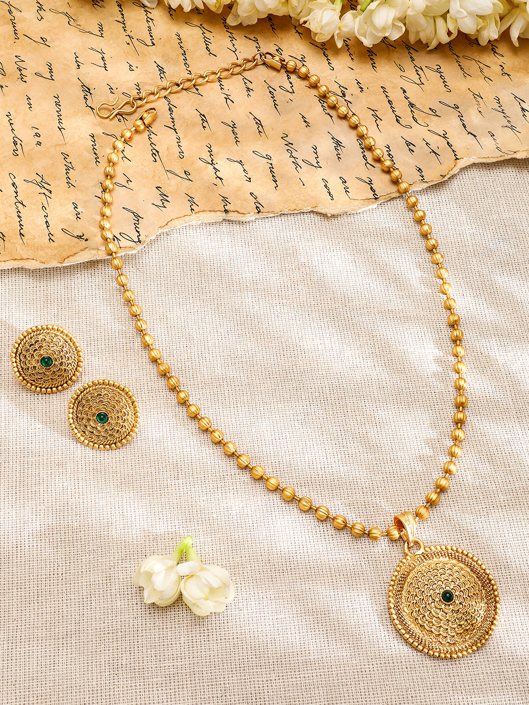 Dazzling Gold Plated Pendant Set フリーサイズ