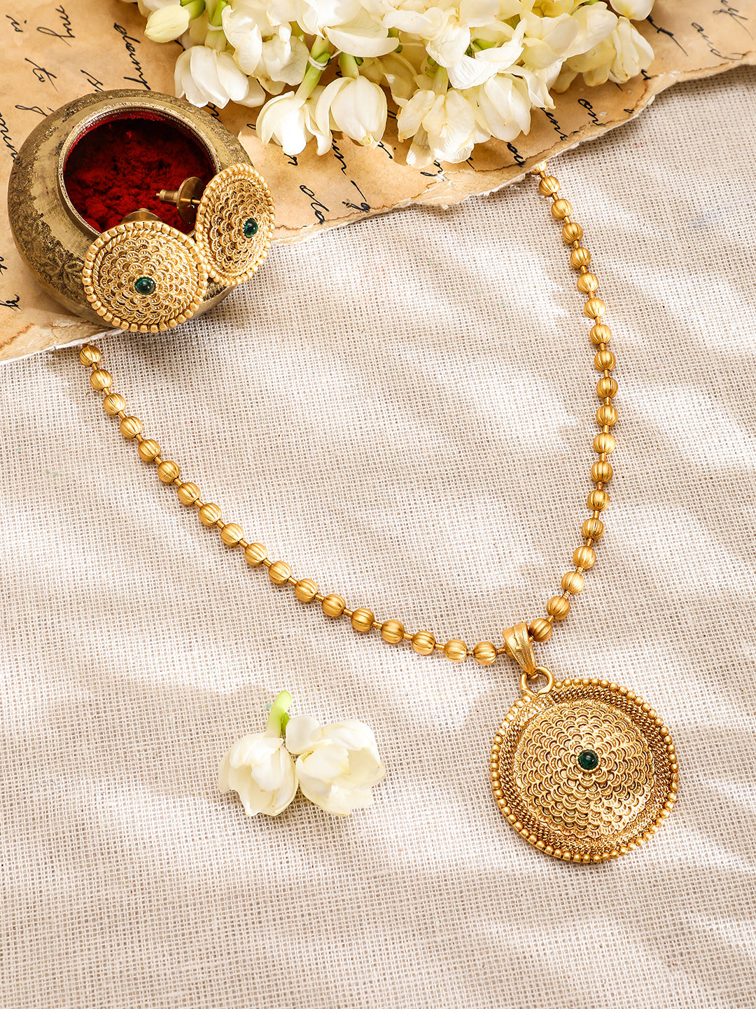 Dazzling Gold Plated Pendant Set フリーサイズ