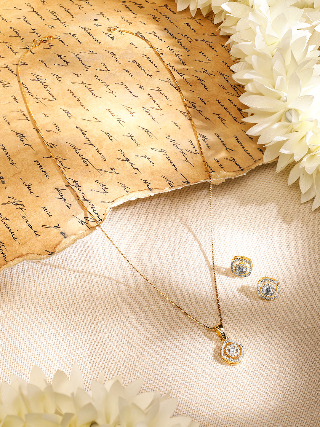 American Diamond Zirconia Necklace Set フリーサイズ