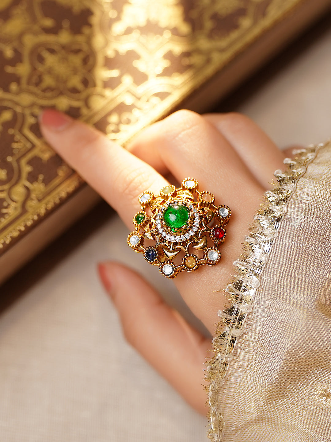 Regal Multigem Adjustable Festive Ring フリーサイズ