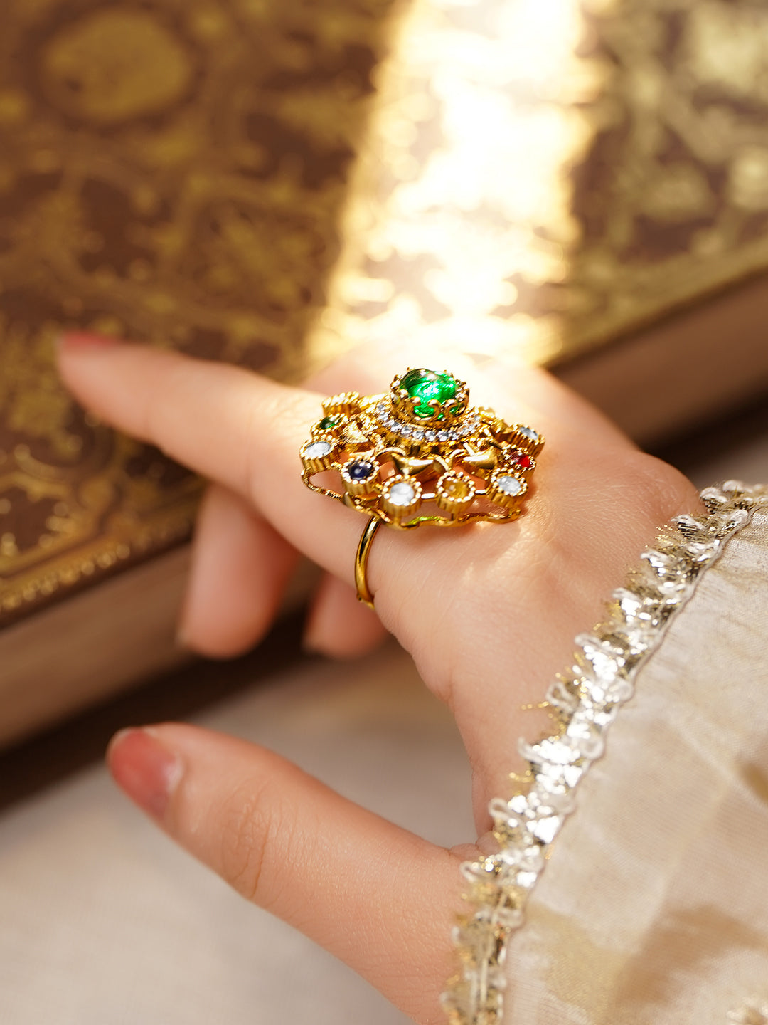 Regal Multigem Adjustable Festive Ring フリーサイズ