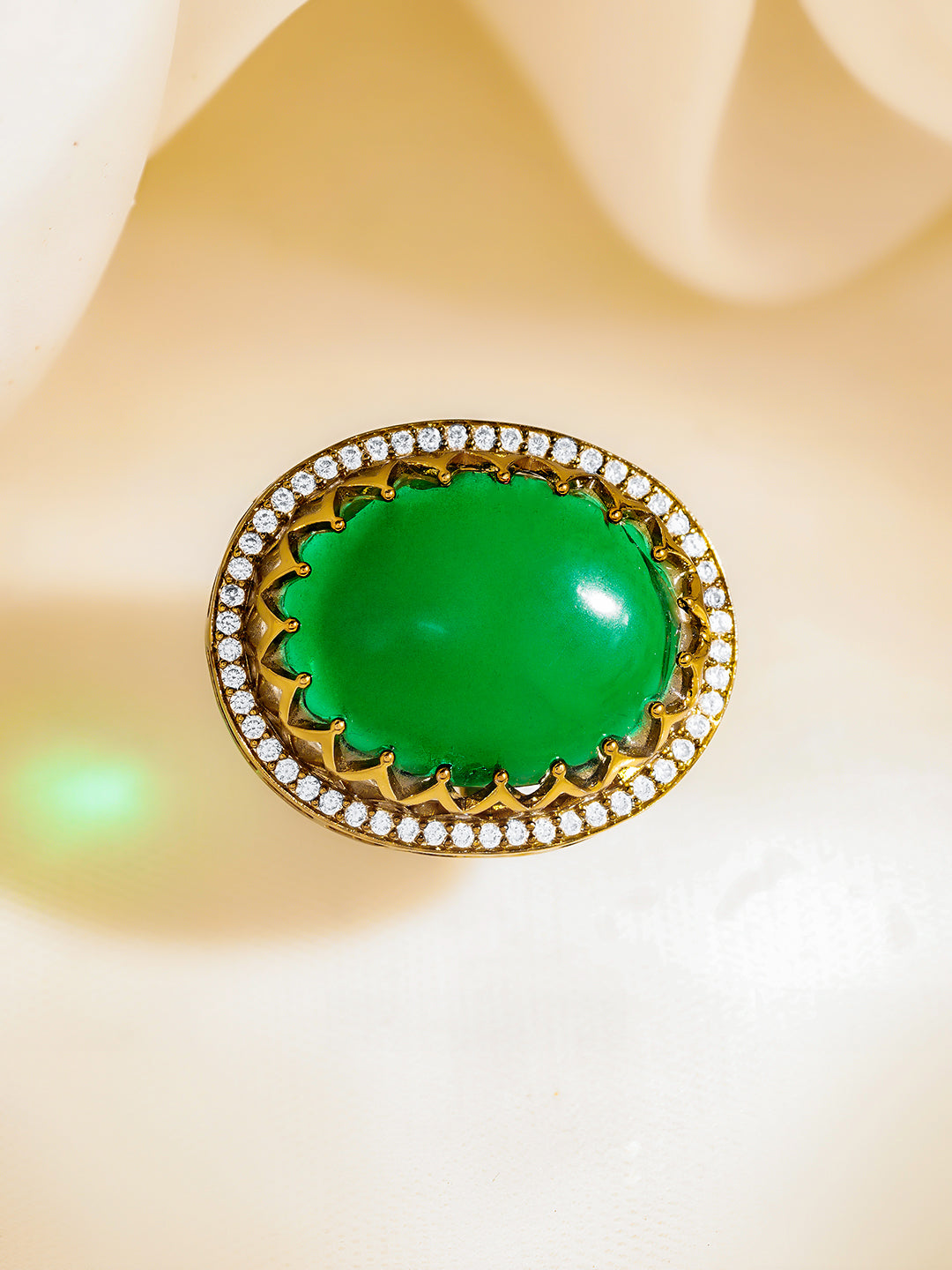 Golden Regal Emerald Fashion Ring フリーサイズ