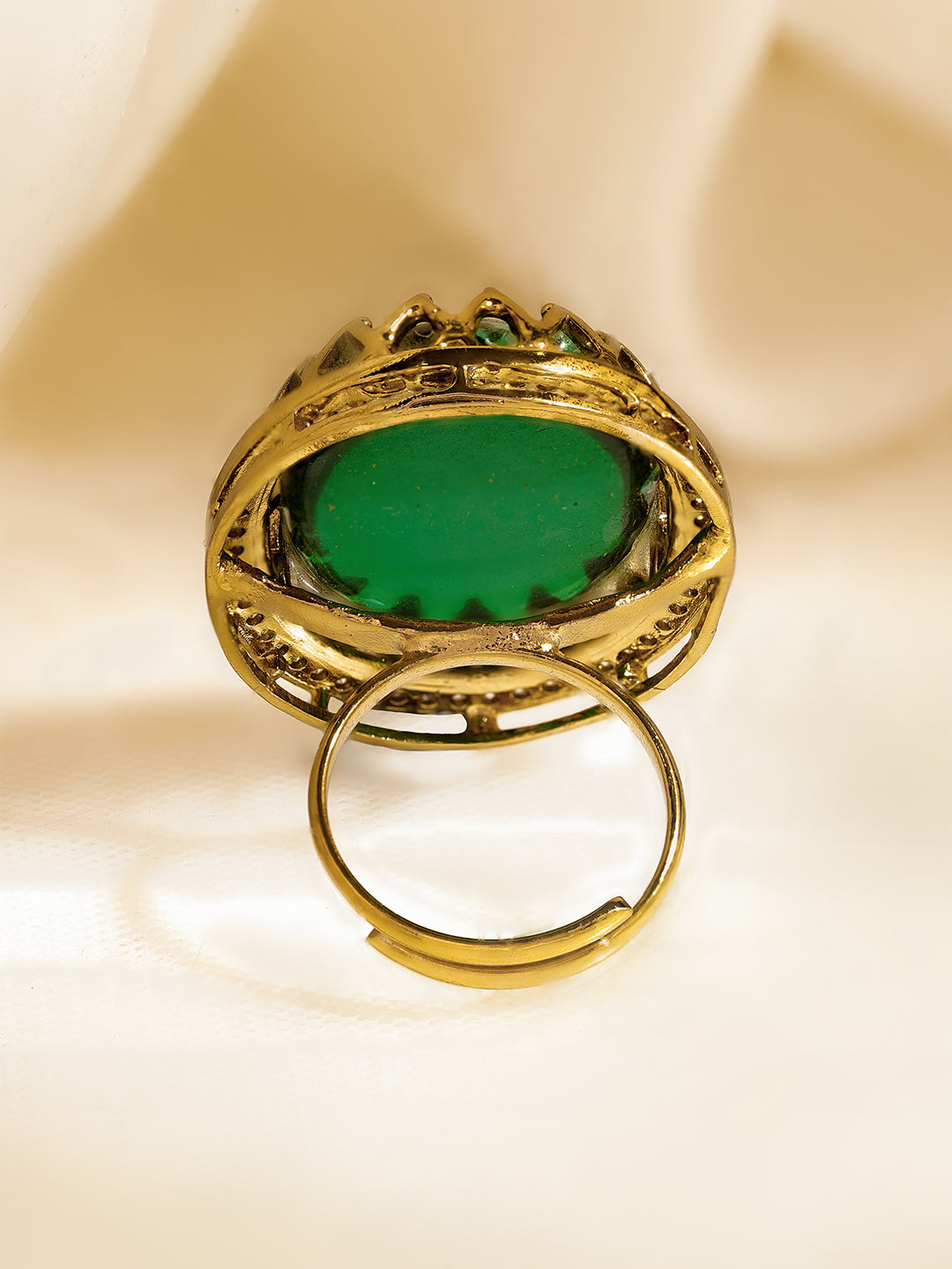 Golden Regal Emerald Fashion Ring フリーサイズ