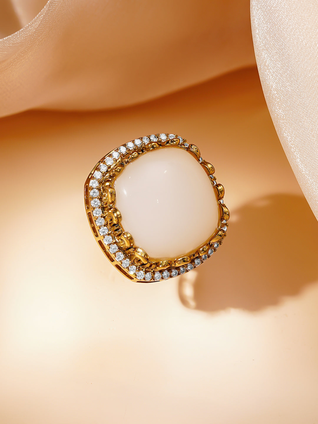 Luxe Gold Opala Cocktail Ring フリーサイズ
