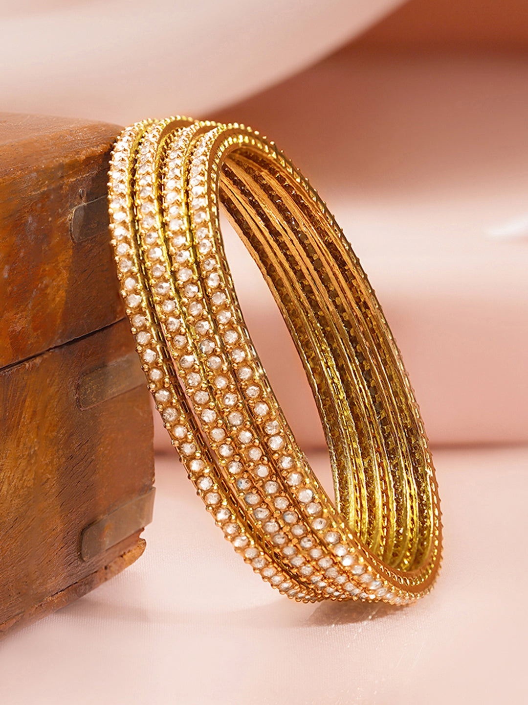 Champagne Spark Crystal Bangle Stack Set 2.4 - Small