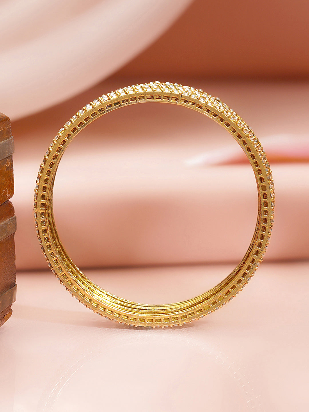 Champagne Spark Crystal Bangle Stack Set 2.6 - Medium