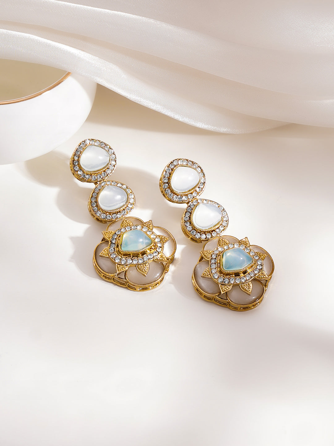 Moonlight Bloom Luxe Drop Earrings フリーサイズ