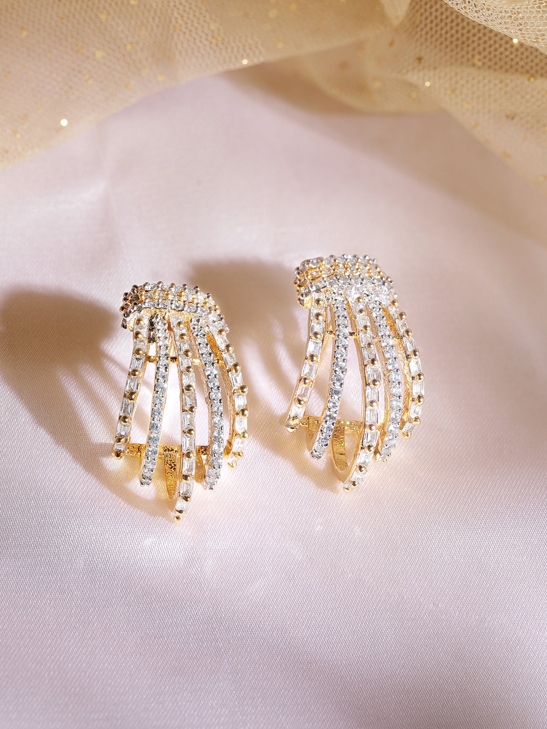 Lines of Light Hoops Gold
