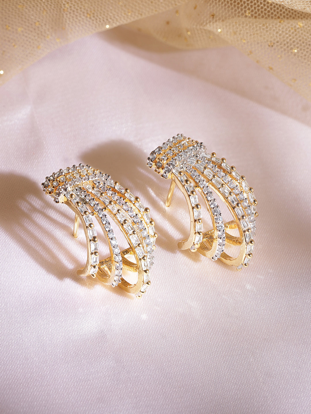 Lines of Light Hoops Gold