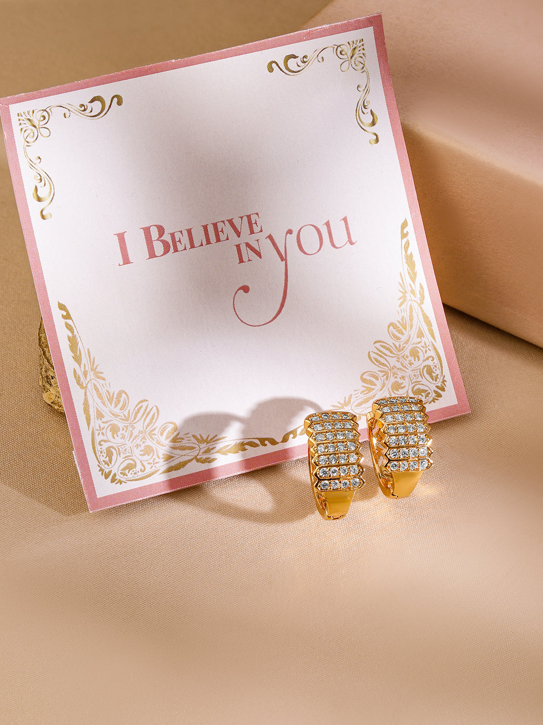 Luxe Shine American Diamond Zirconia Hoops フリーサイズ
