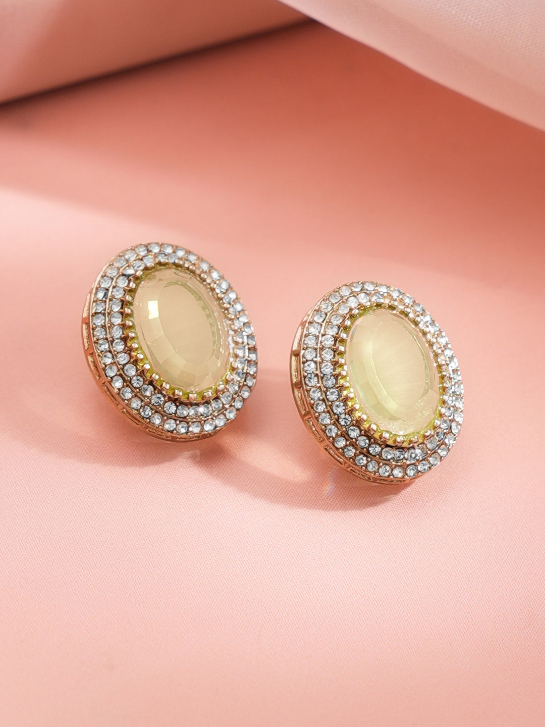 Champagne Glow Halo Stud Earrings フリーサイズ