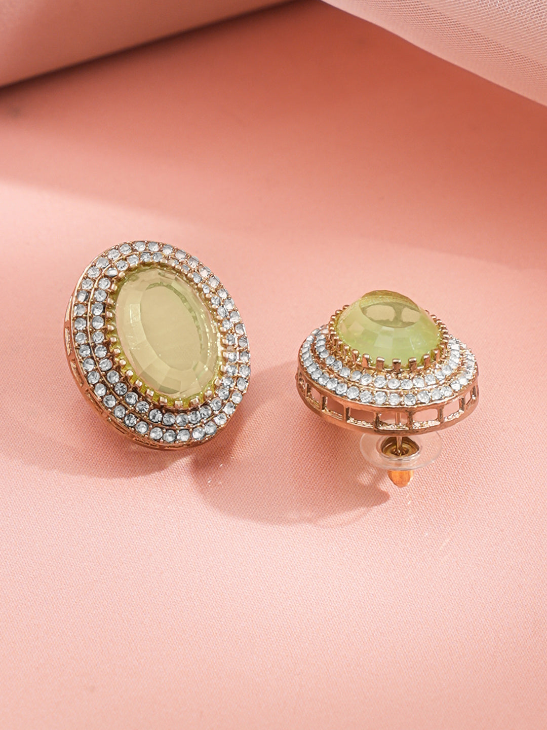 Champagne Glow Halo Stud Earrings フリーサイズ