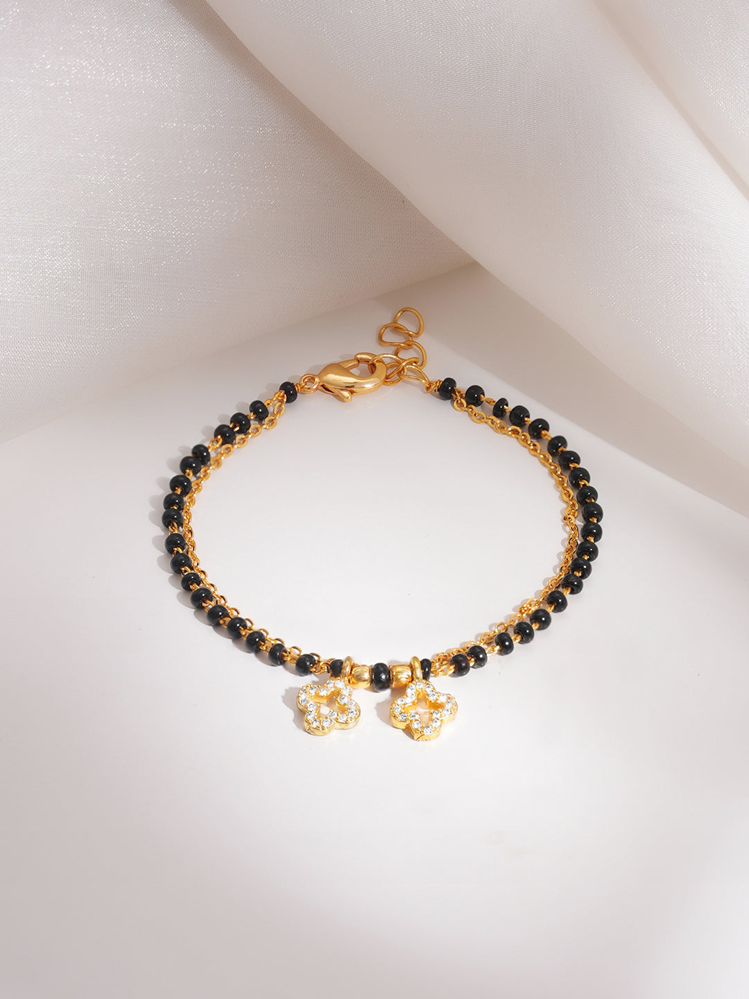 Clover Spark Charm Mangalsutra Bracelet フリーサイズ